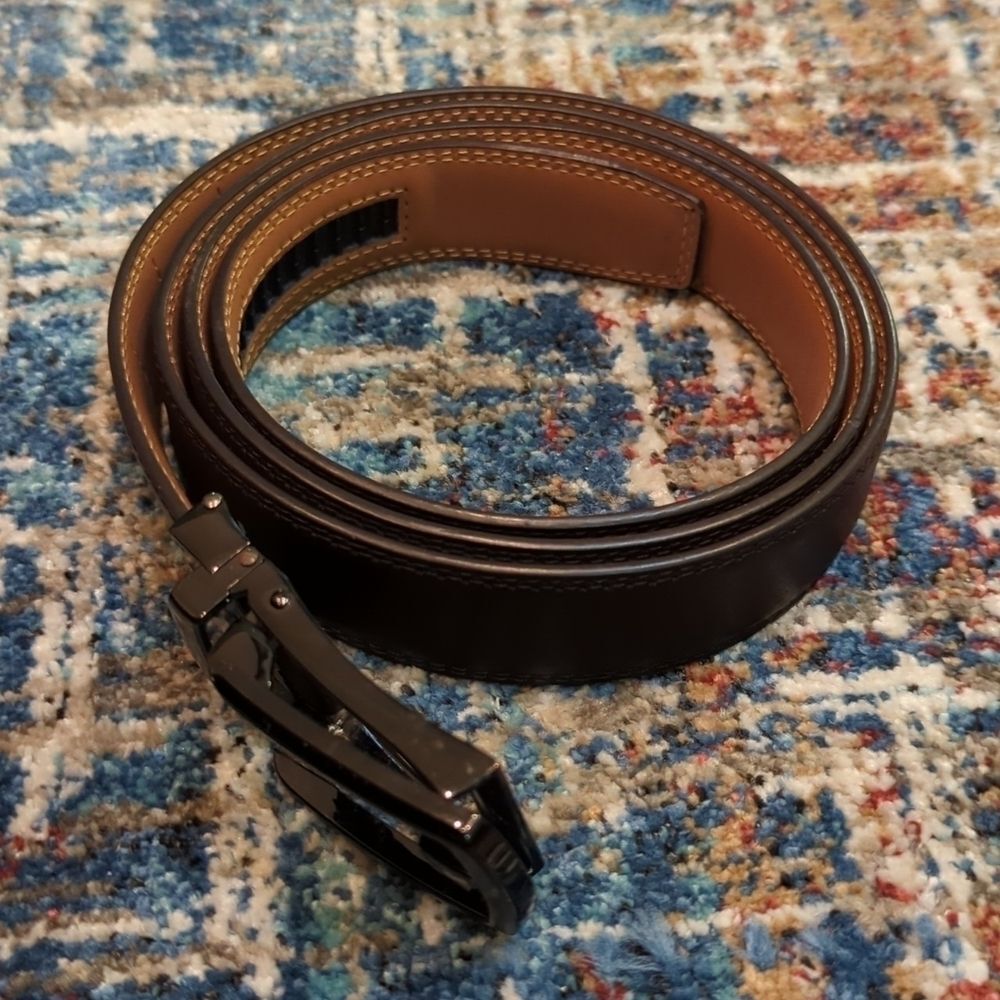 Comfort Click Men's Adjustable Brown Leather Belt